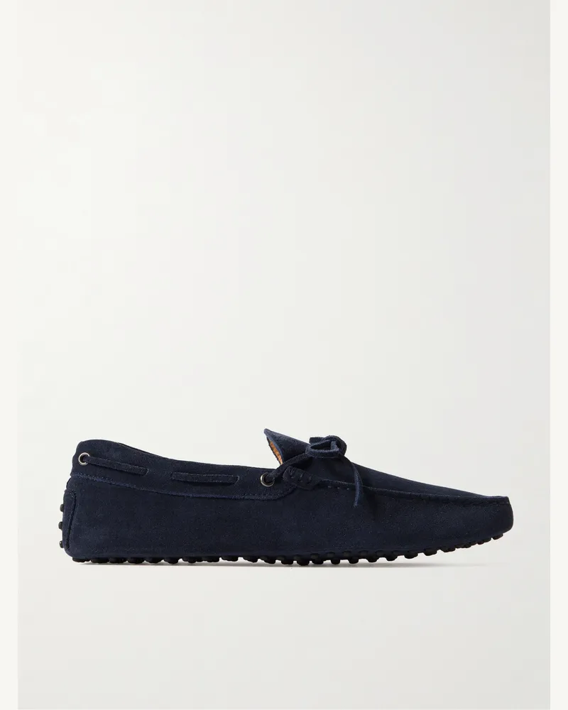 TOD'S Gommino Loafers aus Veloursleder Blau