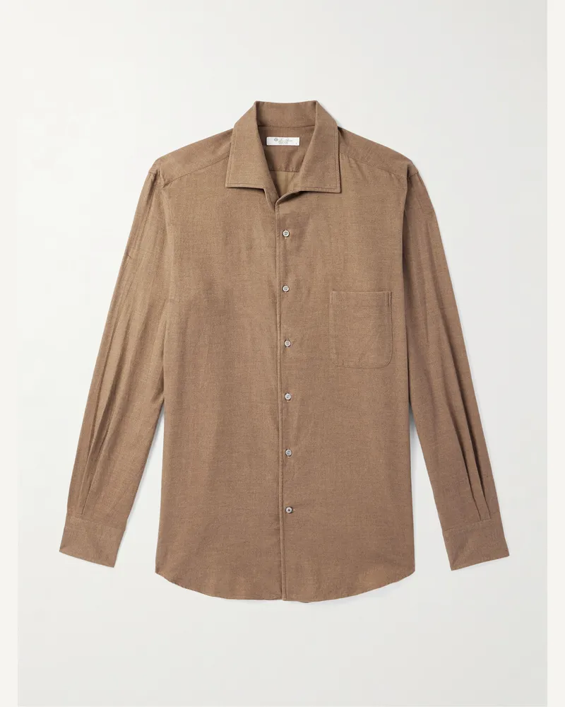Loro Piana André Hemd aus Baumwoll-Twill Braun