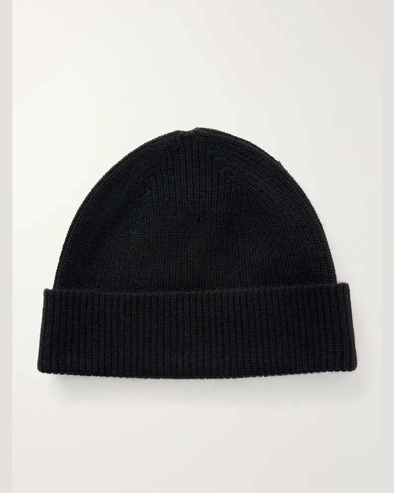Ermenegildo Zegna Oasi Ribbed Cashmere Beanie Black
