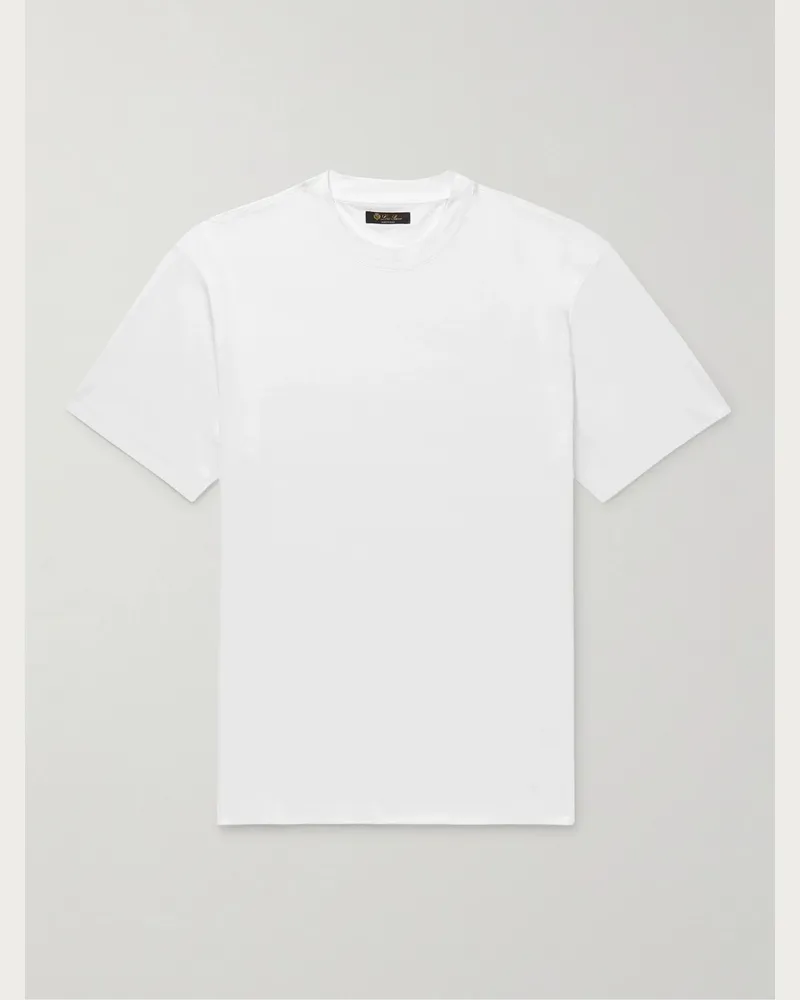 Loro Piana T-Shirt aus Baumwoll-Jersey Weiß
