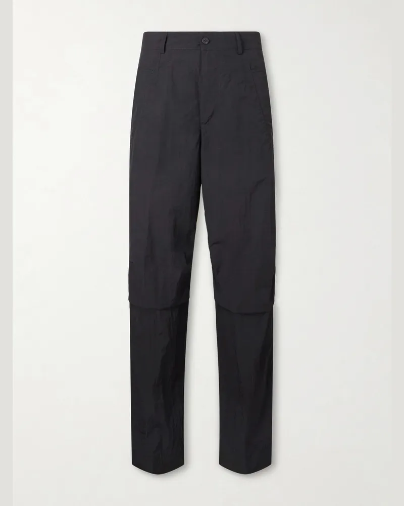 Dries van Noten Gerade geschnittene Hose aus Shell Schwarz