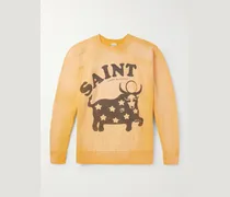 Distressed Printed Cotton-Jersey Sweatshirt
