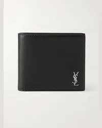 Saint Laurent Logo-Appliquéd Full-Grain Leather Billfold Wallet Schwarz