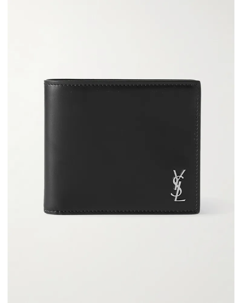 Saint Laurent Logo-Appliquéd Full-Grain Leather Billfold Wallet Schwarz