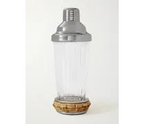 Cocktail-Shaker aus Glas, Bambusrohr und Edelstahl