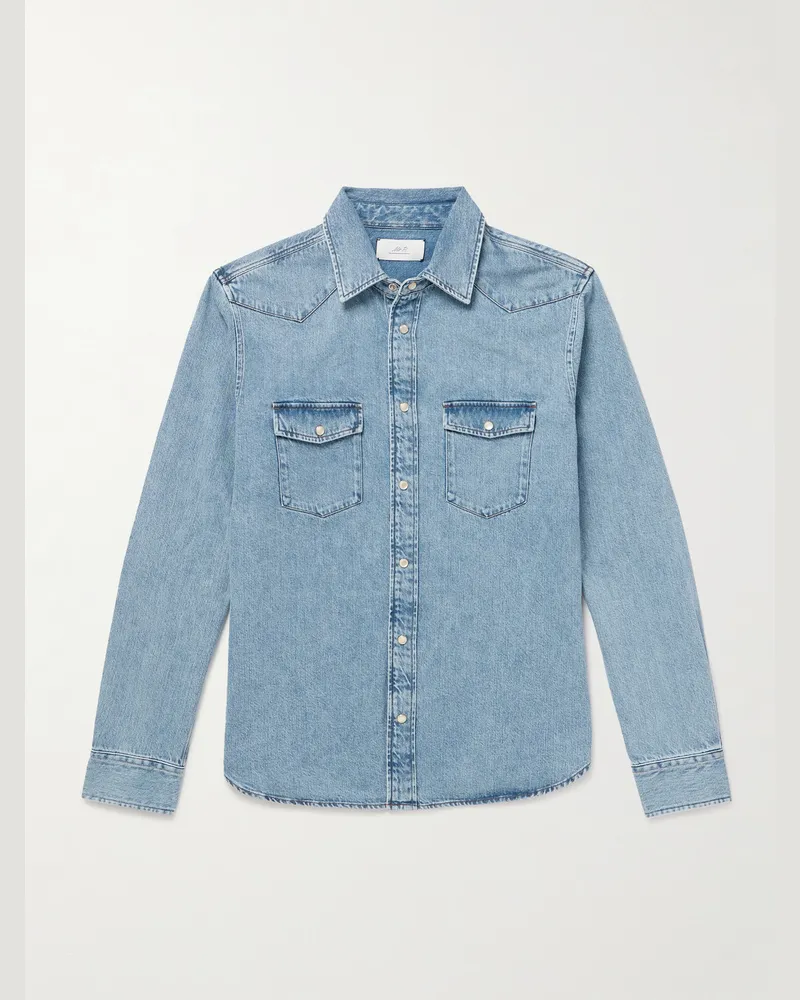 MR P. Jeanshemd im Western-Stil Blau