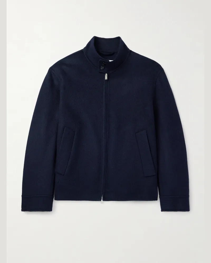 LARDINI Bomberjacke aus einer gebürsteten Woll-Kaschmirmischung Blau