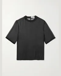 Saint Laurent T-Shirt aus Seiden-Organza Schwarz