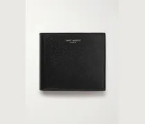 Logo-Embellished Upcycled Cross-Grain Leather Bifold Wallet
