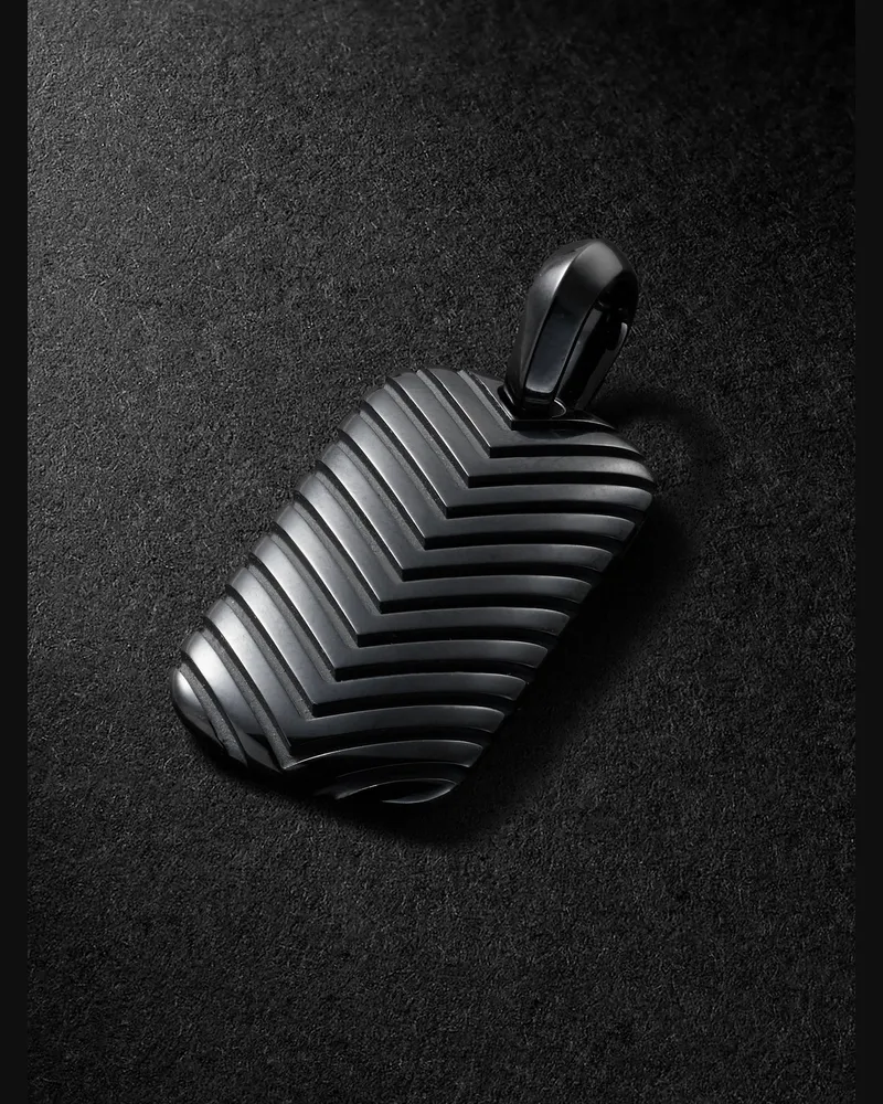 David Yurman Chevron Titanium Pendant Black