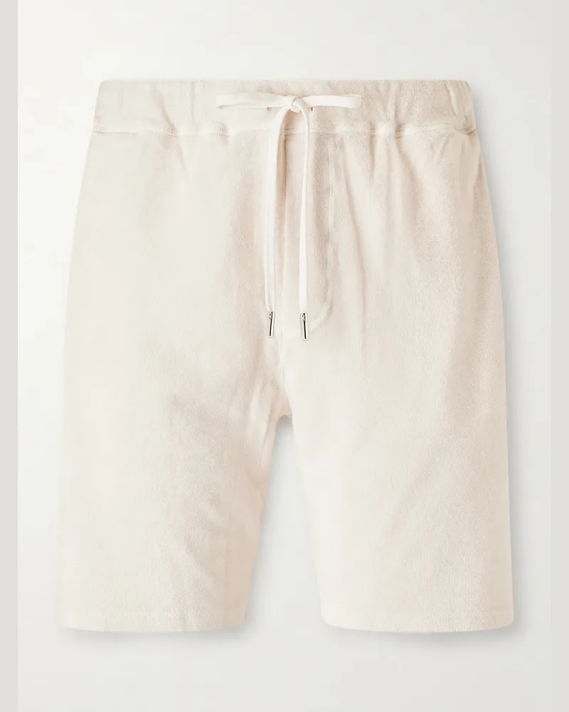 Fedeli Slim-Fit Cotton-Terry Shorts White