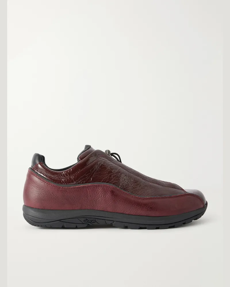 Diemme Licata Textured-Leather Sneakers Burgundy