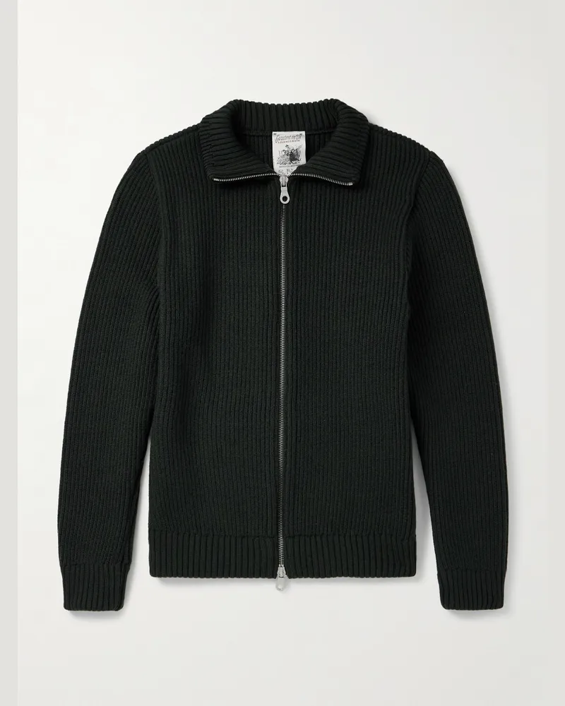 S.N.S Herning Virgin Wool Zip-Up Cardigan Green