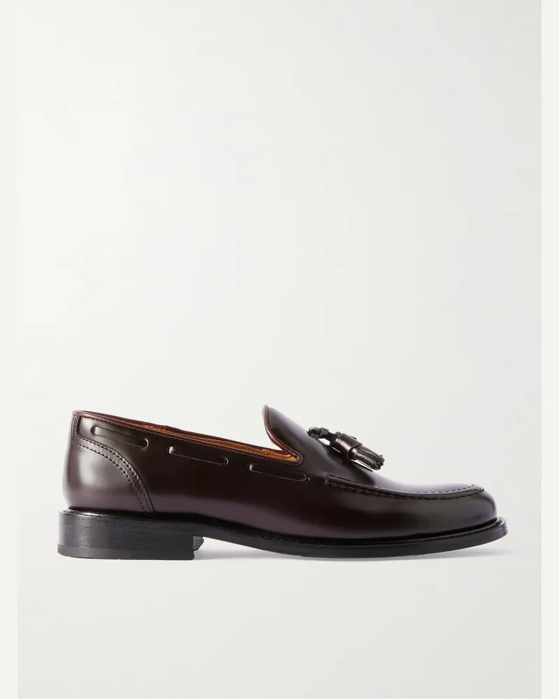 MR P. Olie Tasselled Leather Loafers Burgundy