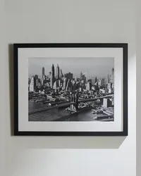 Sonic Editions 1956 Overview of Brooklyn Bridge – Gerahmter Fotodruck, 41 x 51 cm Schwarz