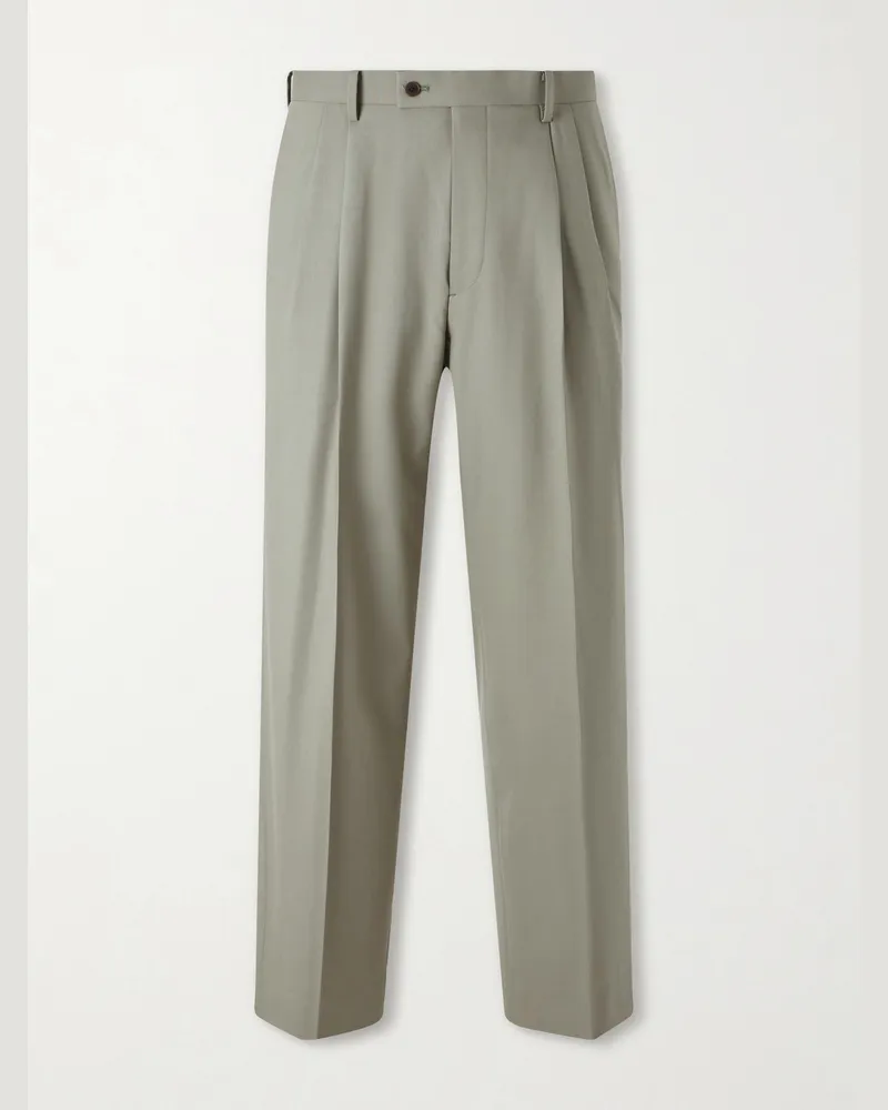 AURALEE Ultra Fine Tropical Wool Trousers Green
