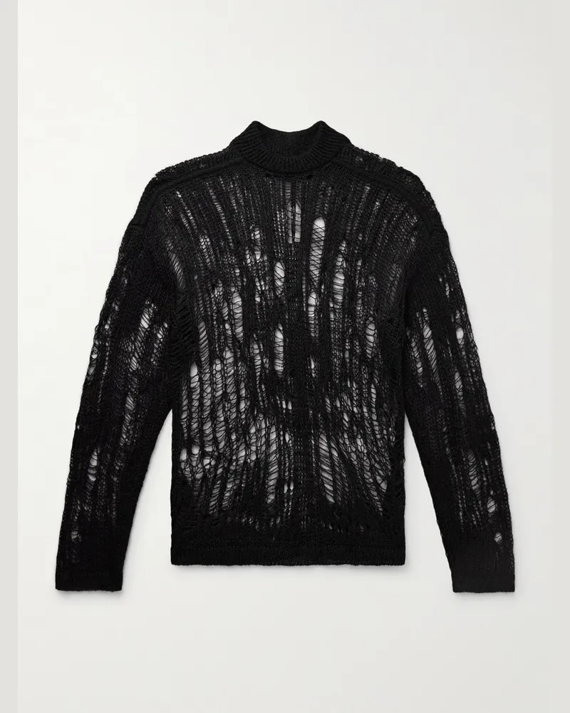 Rick Owens Tommy Pullover mit Lochstrickdetails Schwarz