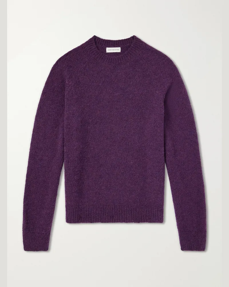 Dries van Noten Brushed Alpaca-Blend Sweater Purple