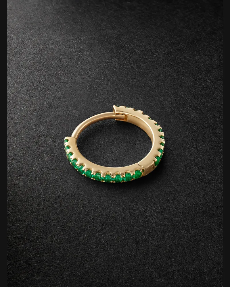 Maria Tash Eternity einzelne Creole aus 18 Karat Gold mit Smaragden, 8 mm Grün