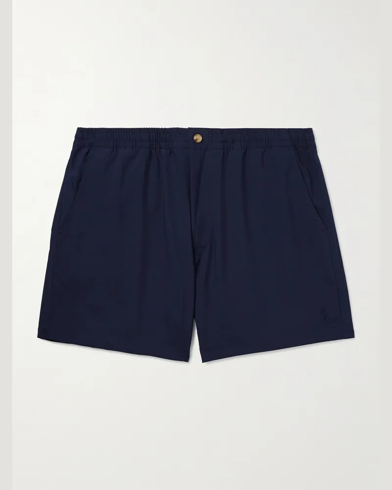 Ralph Lauren Prepster gerade geschnittene mittellange Badeshorts aus recyceltem Material Blau