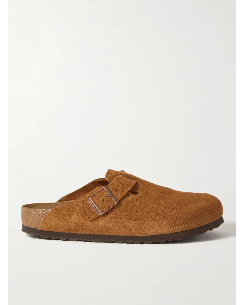 Birkenstock Boston Clogs aus Veloursleder Braun