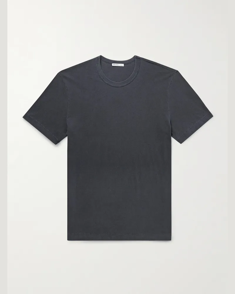 James Perse Combed Cotton-Jersey T-Shirt Blue
