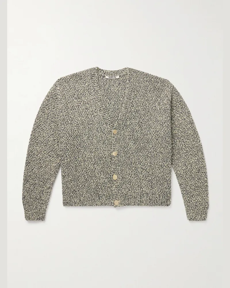 AURALEE Cotton and Cashmere-Blend Cardigan Blue