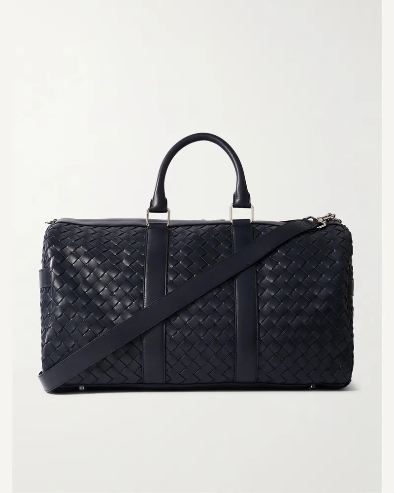 Bottega Veneta Bowling-Tasche aus Intrecciato-Leder Blau