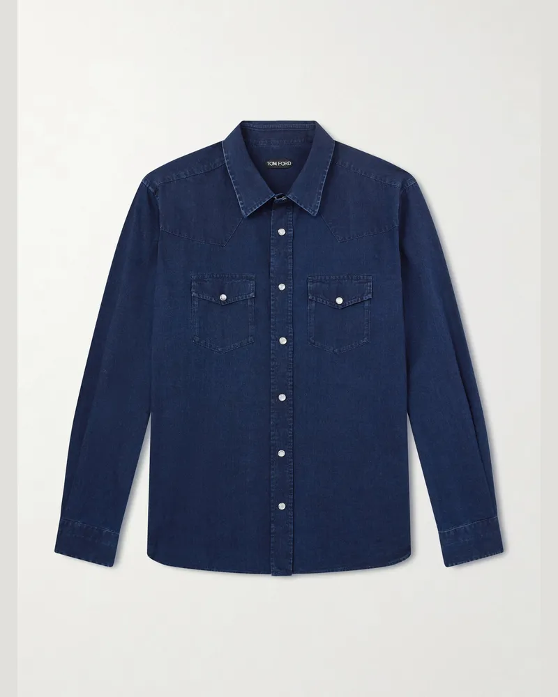 Tom Ford Denim Shirt Blue