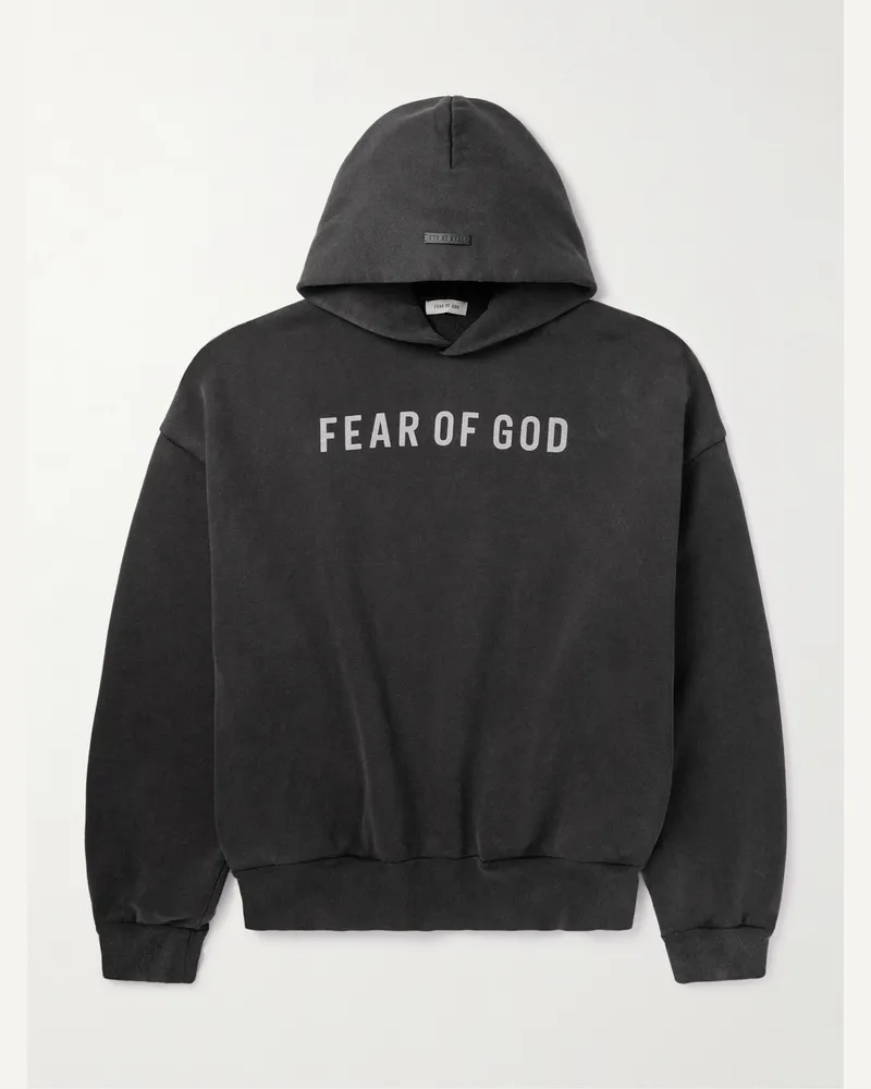 Fear of God Hoodie aus Baumwoll-Jersey mit Print Schwarz