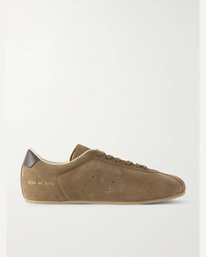 Common Projects Driving Lo Profile Sneakers aus Veloursleder mit Lederbesatz Grün