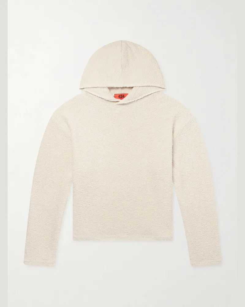 FourTwoFour on Fairfax Cotton-Blend Bouclé Hoodie Neutrals