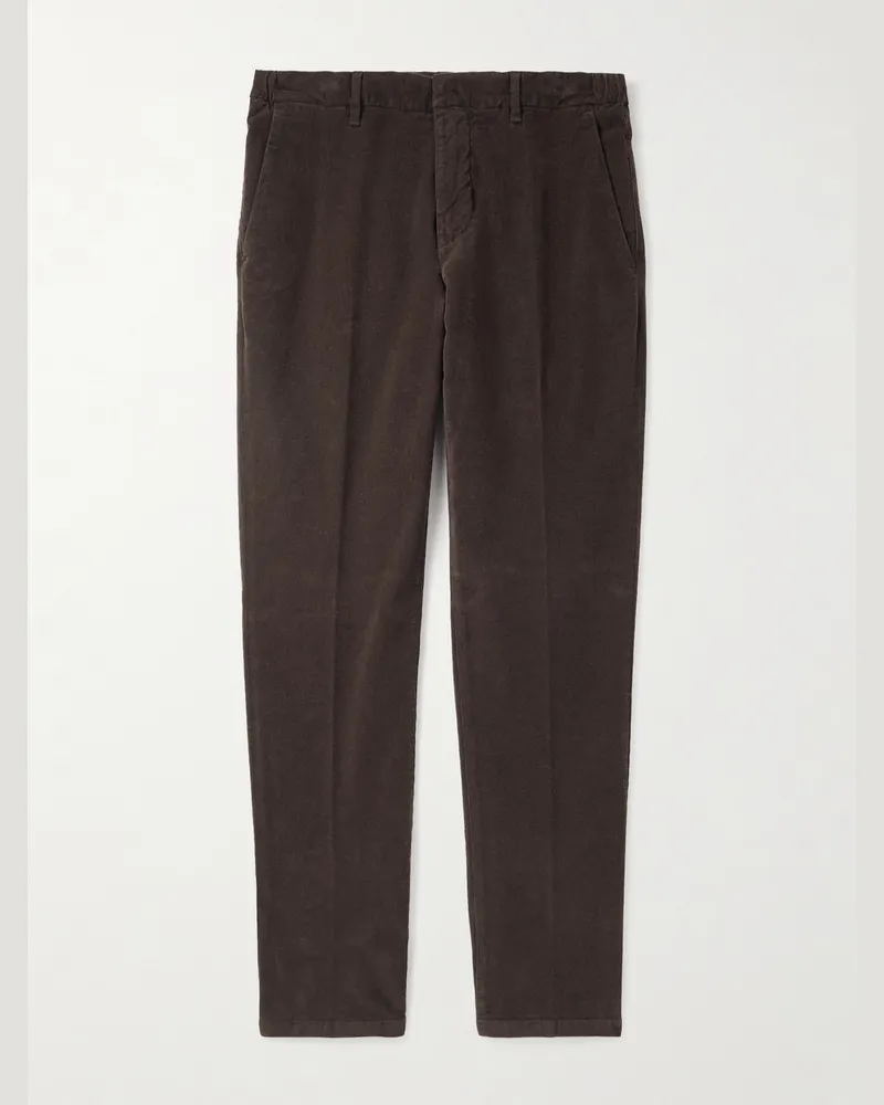Altea Dumbo Straight-Leg Stretch-Cotton Corduroy Trousers Brown