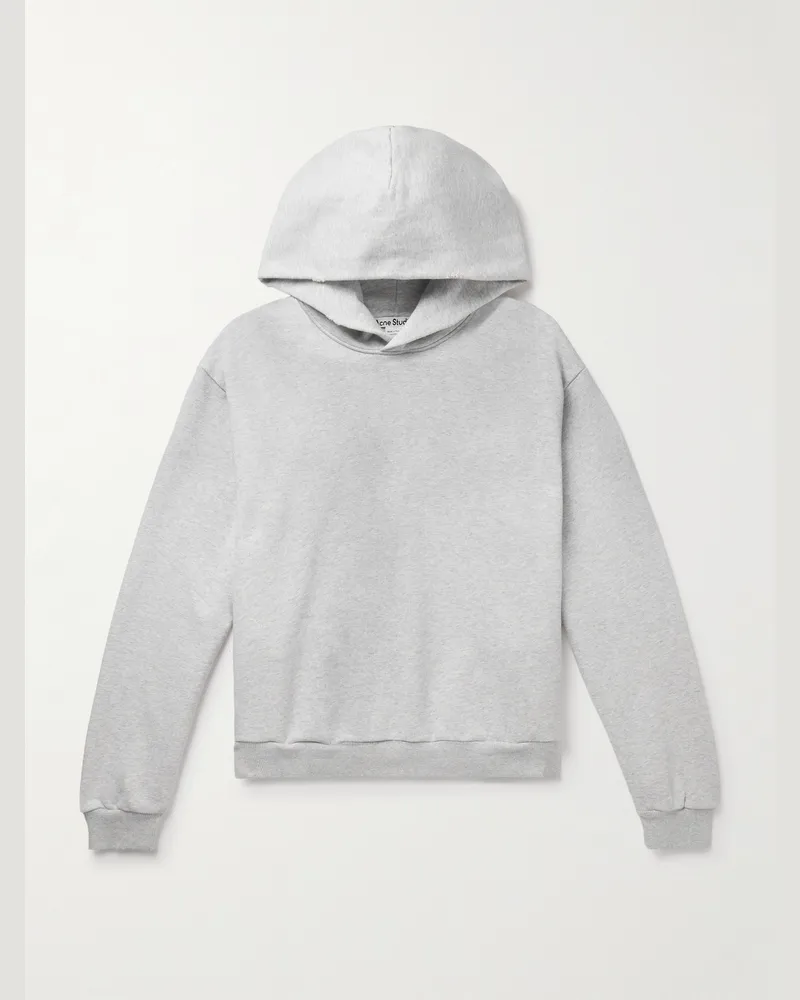 Acne Studios Franziska Hoodie aus Jersey aus einer Baumwollmischung mit Logoprint in Stückfärbung und Distressed-Optik Grau