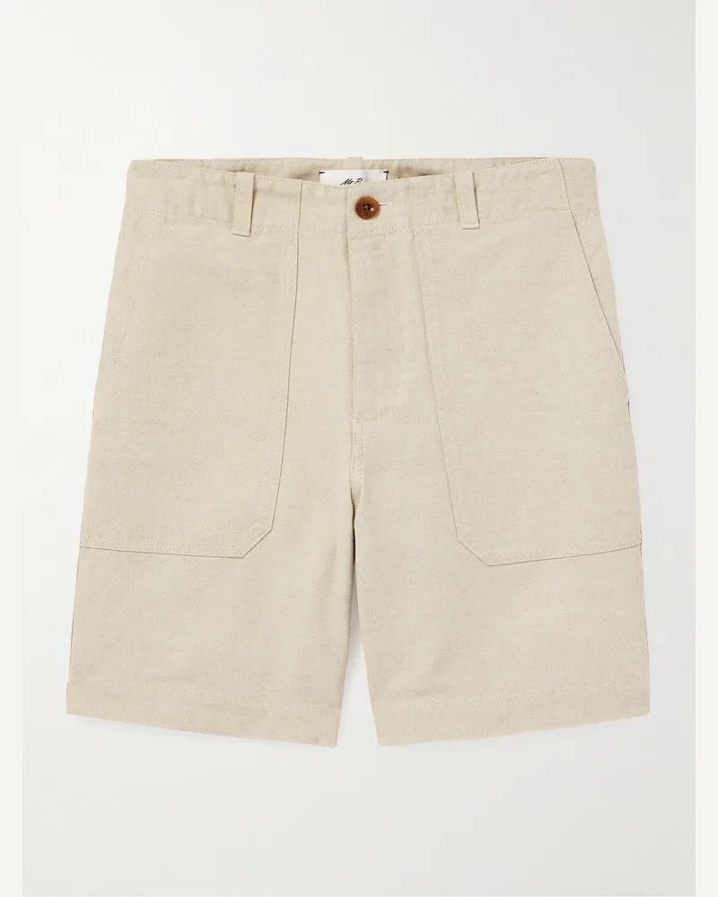 MR P. Straight-Leg Cotton-Twill Cargo Shorts Neutrals