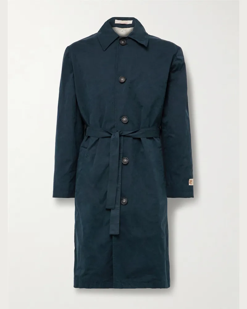 Massimo Alba Mustang Woven Trench Coat Blue