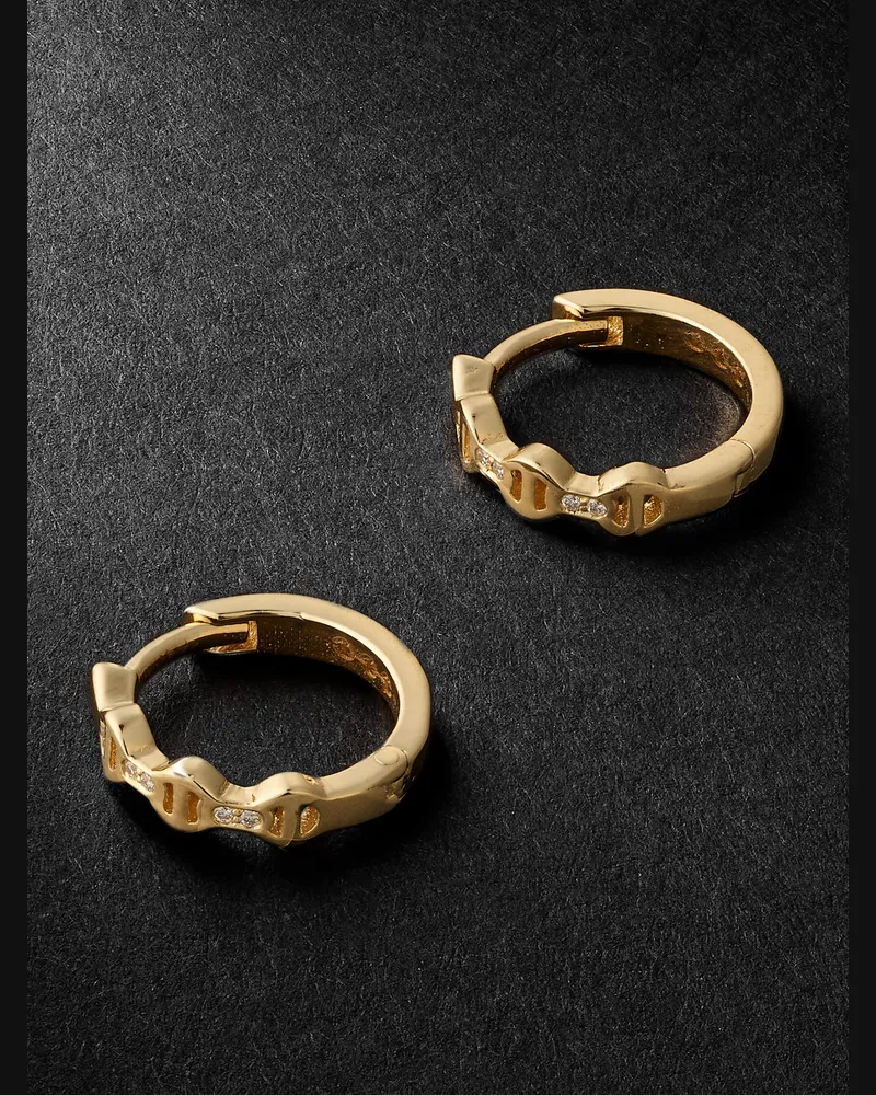 HOORSENBUHS Creolen aus 18 Karat Gold mit Diamanten Gold