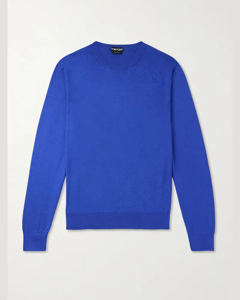 Tom Ford Pullover aus Seide Blau
