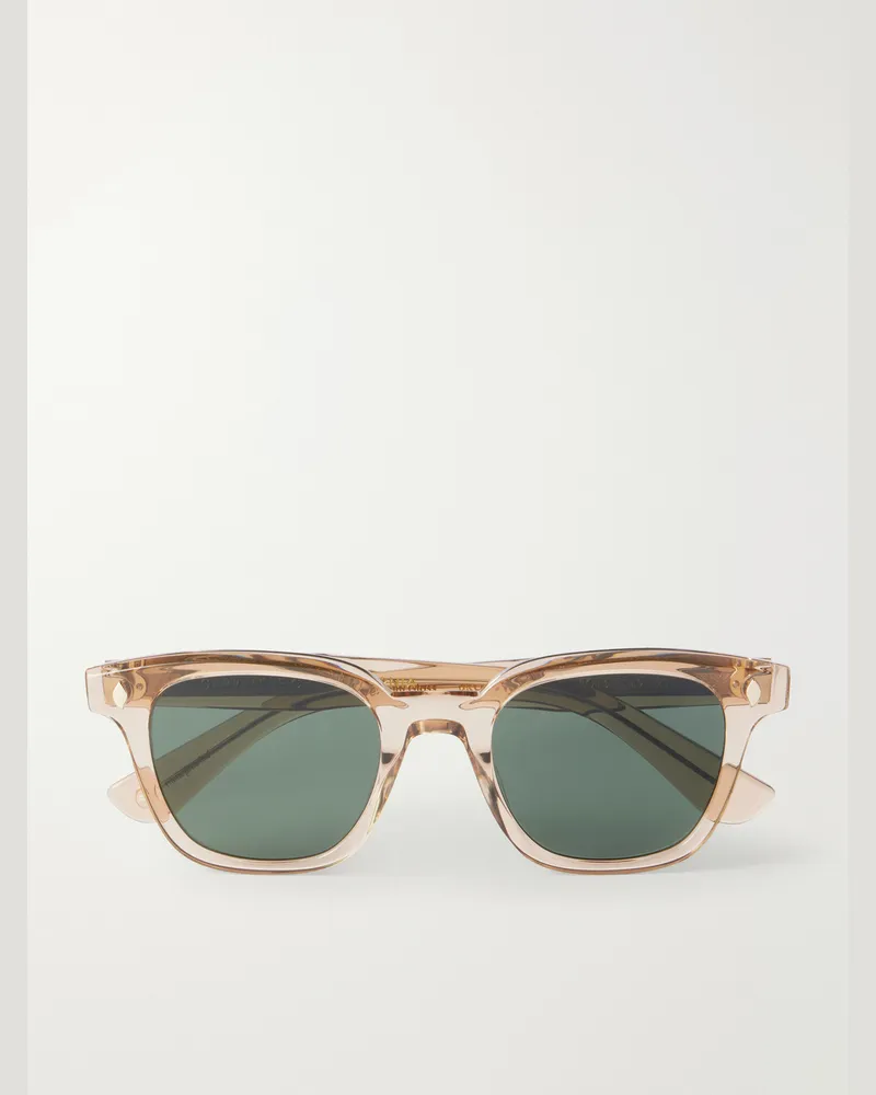 Garrett Leight Broadway D-Frame Acetate Sunglasses Neutrals