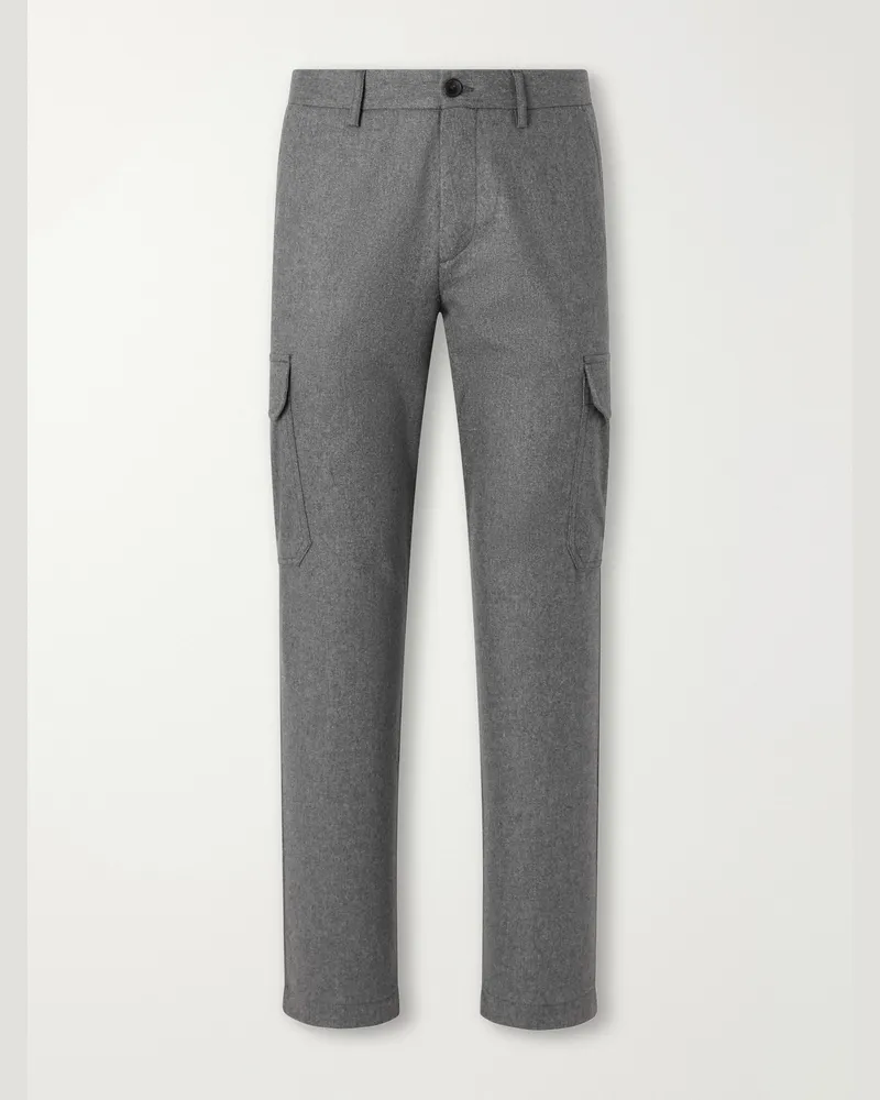 MR P. Straight-Leg Wool-Flannel Cargo Trousers Gray