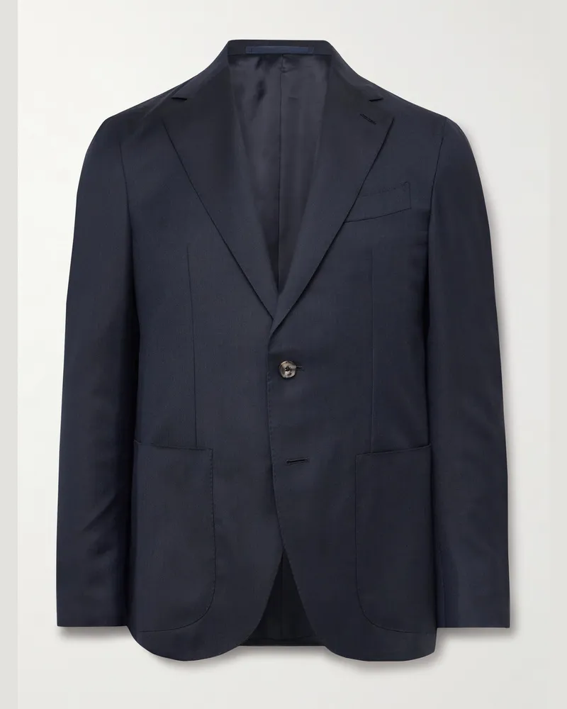 Caruso Wool Suit Jacket Blue