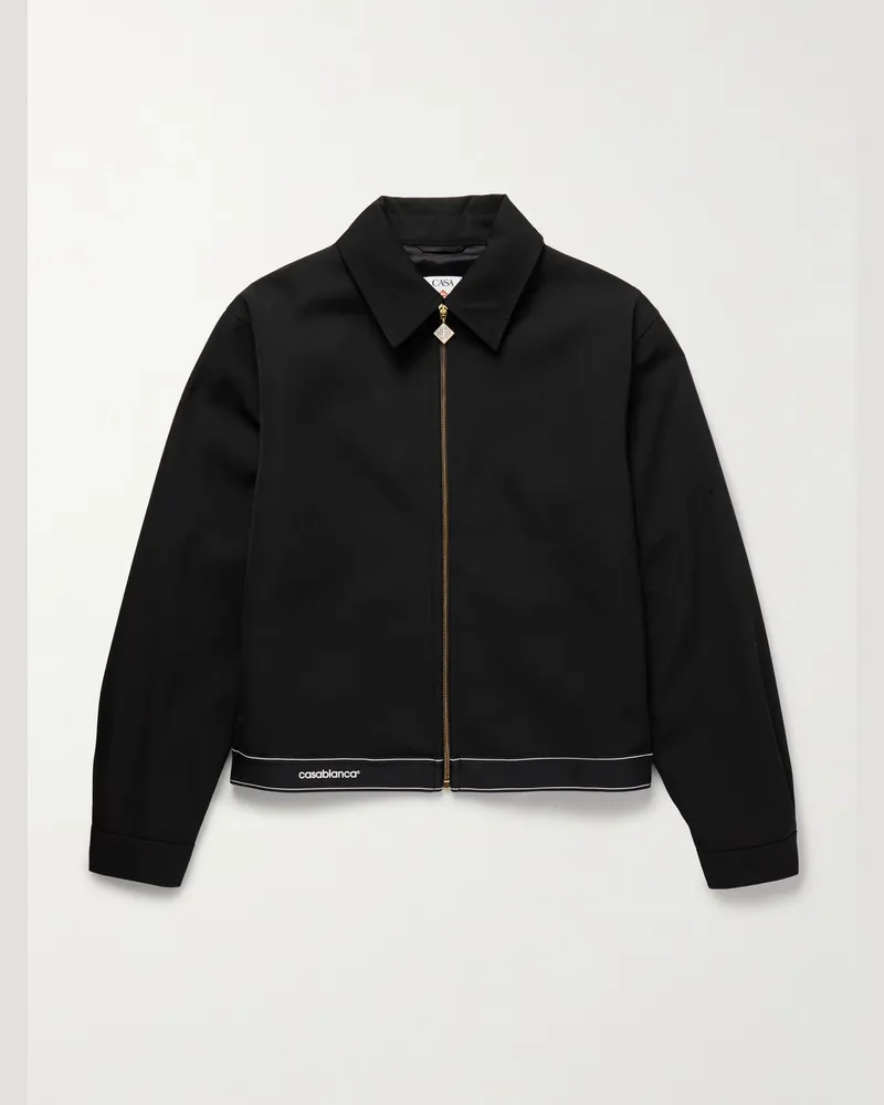 Casablanca Paris Trainingsjacke aus Woll-Twill Schwarz