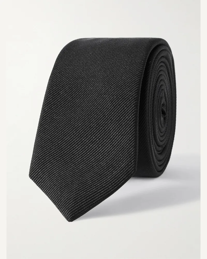Saint Laurent Krawatte aus Seiden-Twill, 5 cm Schwarz