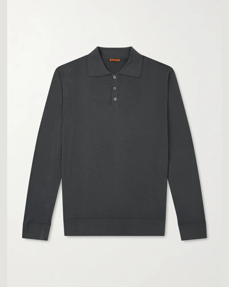 BARENA Pevaron Pullover aus Merinowolle mit Polokragen Grau