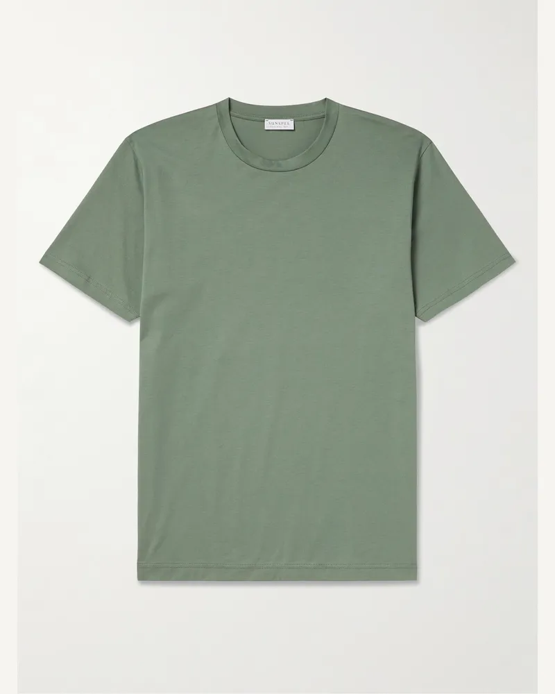 Sunspel Riviera T-Shirt aus Supima®-Baumwoll-Jersey Grün