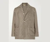 Monogrammed Silk Blazer