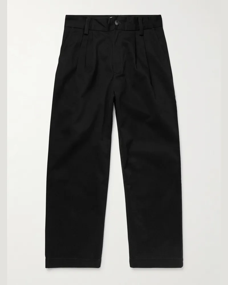 AGOLDE Slater gerade geschnittene Hose aus Baumwoll-Twill mit Falten Schwarz