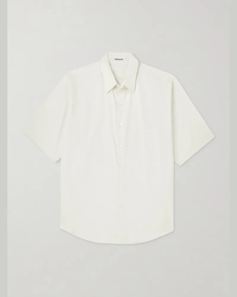 AURALEE Cotton-Poplin Shirt Yellow