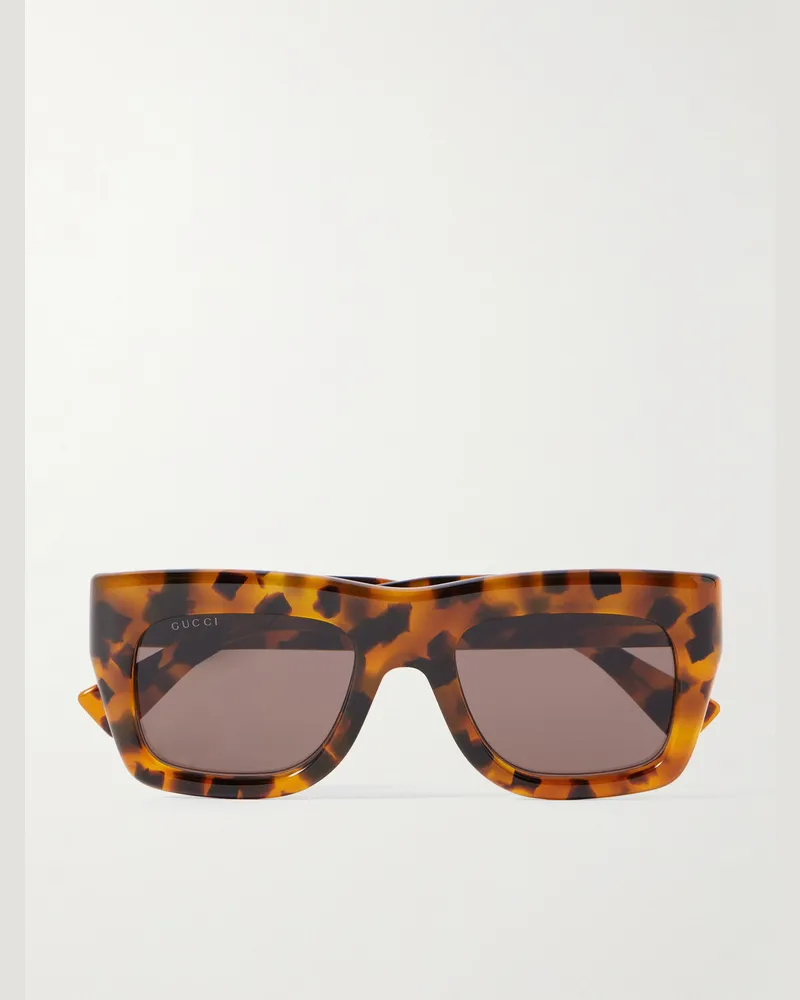 Gucci Oversized-Sonnenbrille mit D-Rahmen aus Azetat in Schildpattoptik Horn