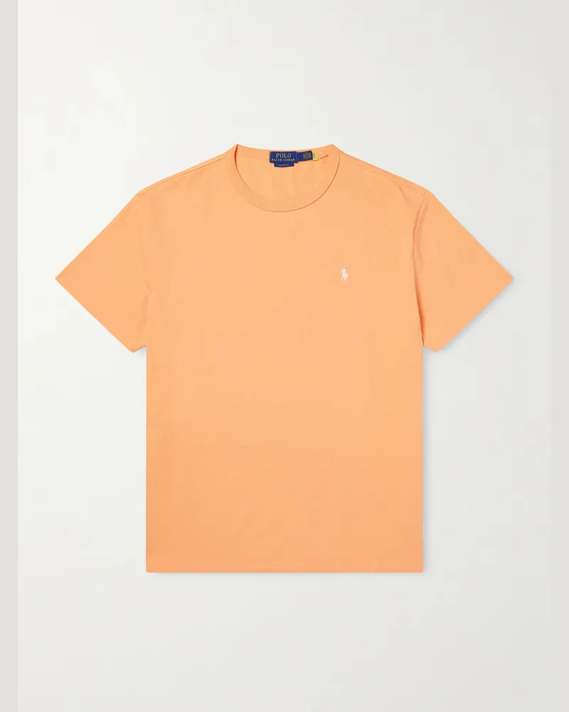 Ralph Lauren T-Shirt aus Baumwoll-Jersey mit Logostickerei Orange
